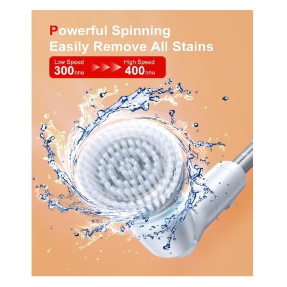 Cordless Electric Spin Scrubber/ Digital Display/ 2 Speeds/ Extension Arm - Picture 4 of 8
